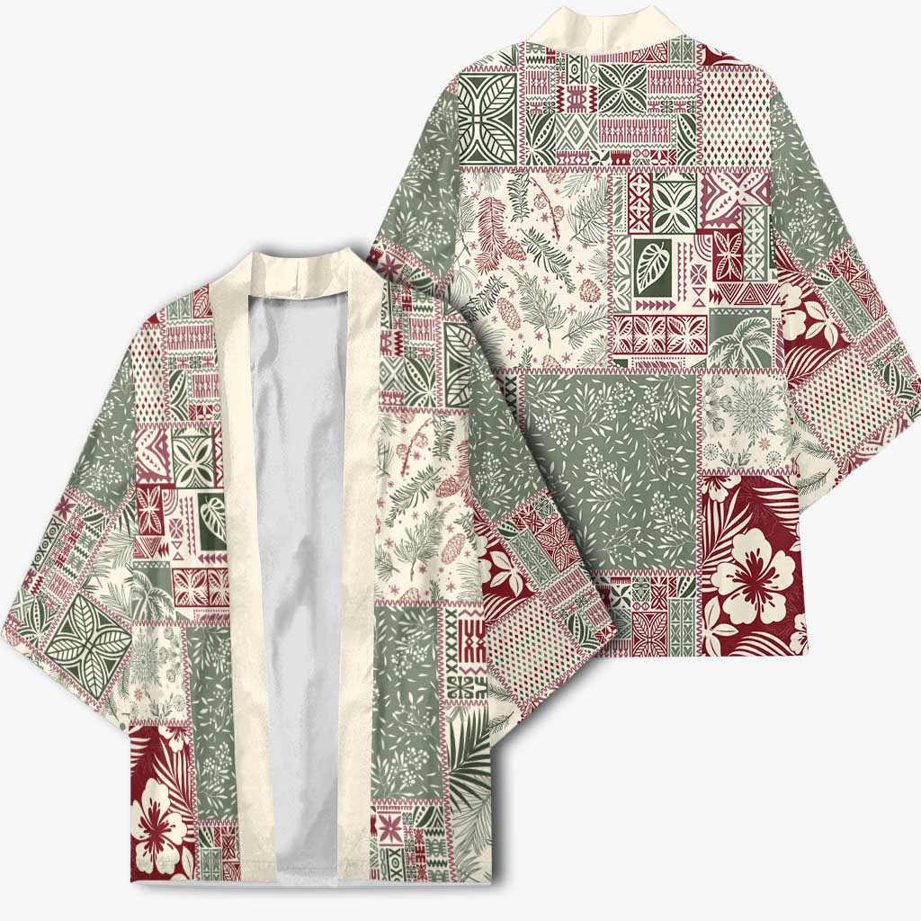 Aloha Hawaii Pastel Christmas Patchwork Kimono Classic Style - Polynesian Pride