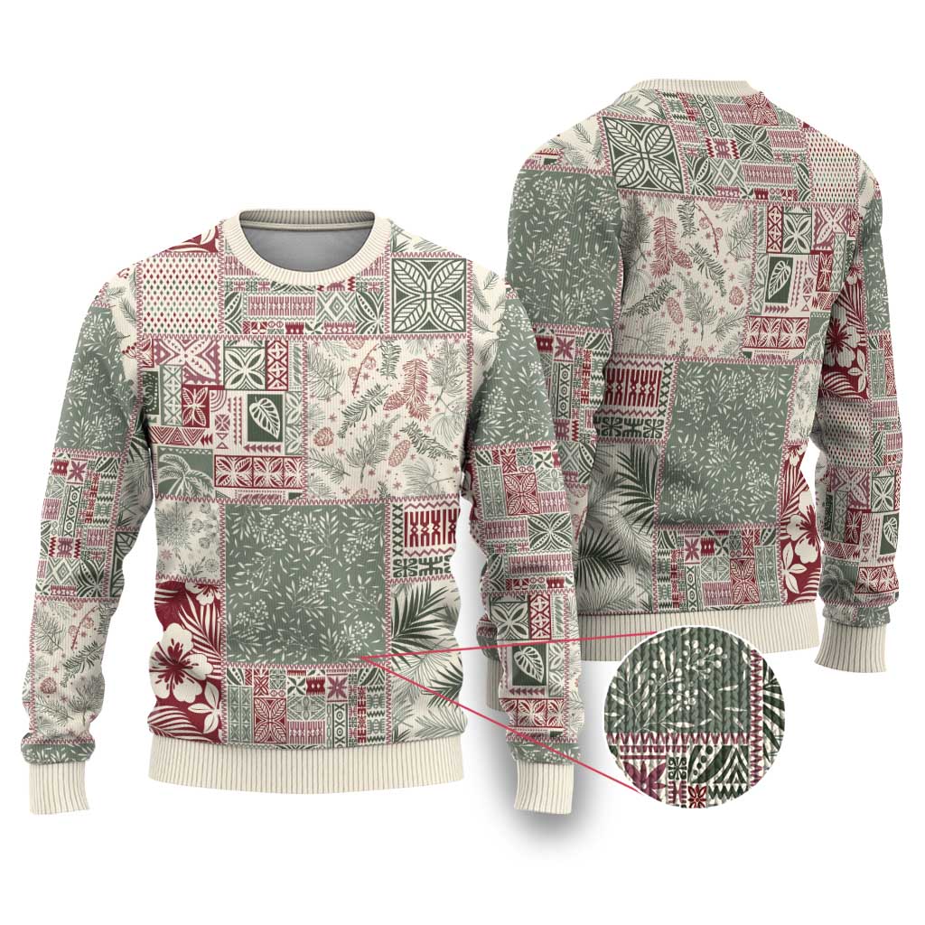 Aloha Hawaii Pastel Christmas Patchwork Ugly Christmas Sweater Classic Style - Polynesian Pride