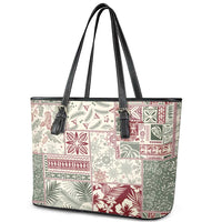 Aloha Hawaii Pastel Christmas Patchwork Leather Tote Bag Classic Style - Polynesian Pride