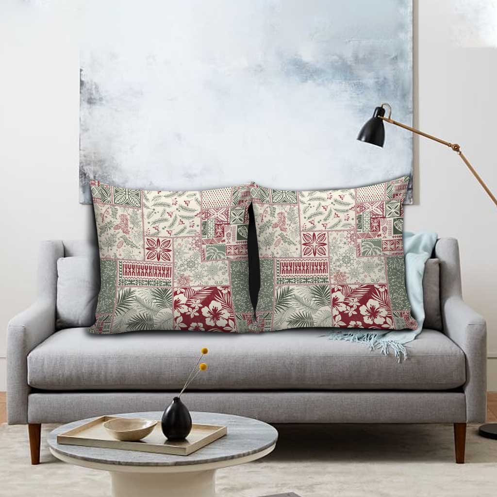 Aloha Hawaii Pastel Christmas Patchwork Pillow Cover Classic Style - Polynesian Pride