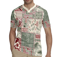 Aloha Hawaii Pastel Christmas Patchwork Rugby Jersey Classic Style - Polynesian Pride