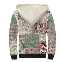 Aloha Hawaii Pastel Christmas Patchwork Sherpa Hoodie Classic Style - Polynesian Pride