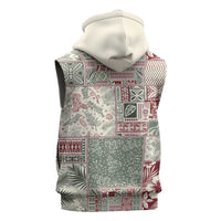 Aloha Hawaii Pastel Christmas Patchwork Sleeveless Zip Hoodie Classic Style - Polynesian Pride