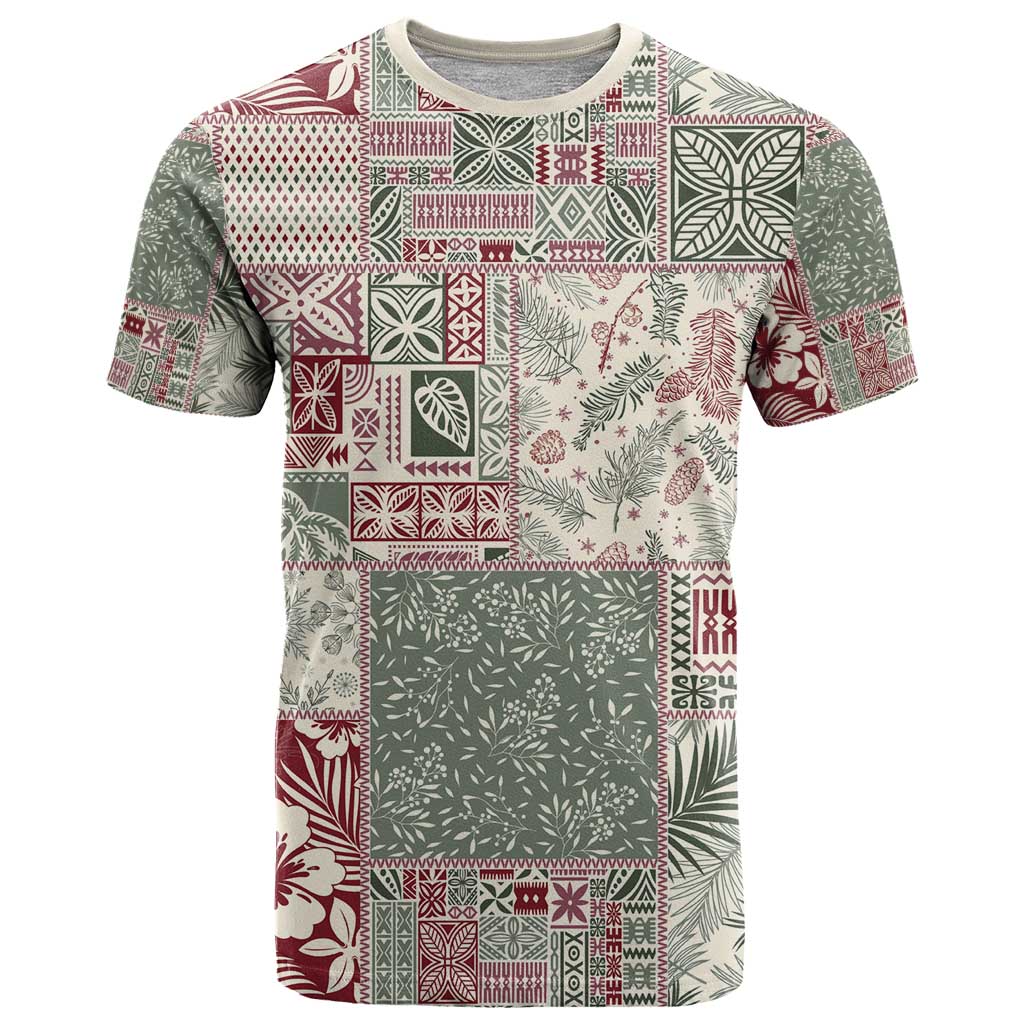Aloha Hawaii Pastel Christmas Patchwork T Shirt Classic Style - Polynesian Pride