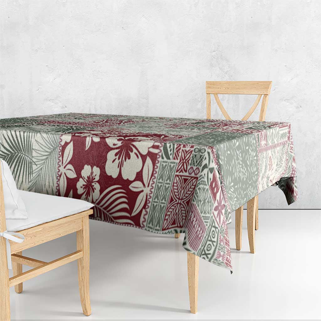 Aloha Hawaii Pastel Christmas Patchwork Tablecloth Classic Style - Polynesian Pride