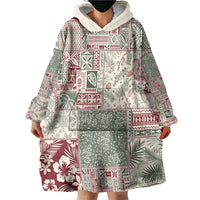 Aloha Hawaii Pastel Christmas Patchwork Wearable Blanket Hoodie Classic Style - Polynesian Pride