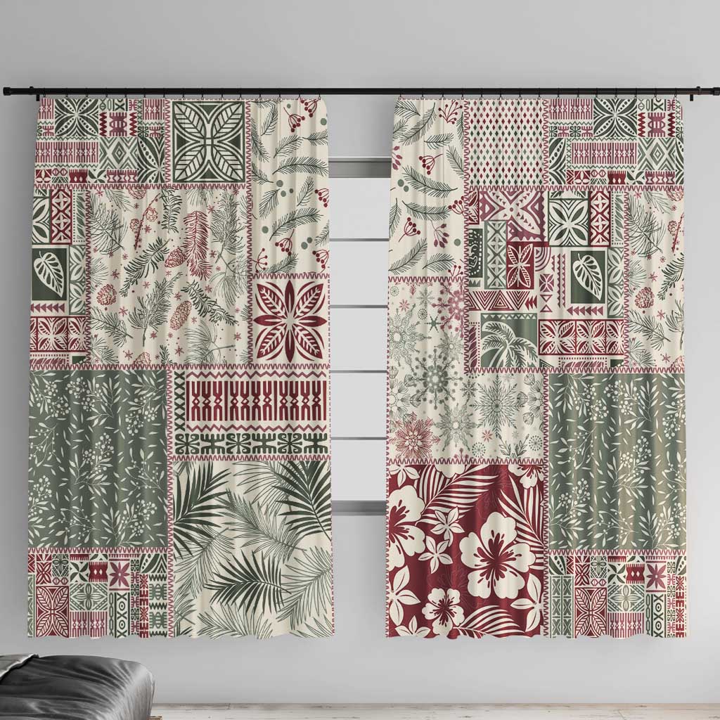 Aloha Hawaii Pastel Christmas Patchwork Window Curtain Classic Style - Polynesian Pride