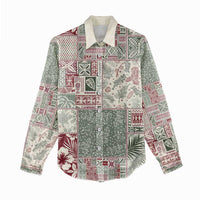 Aloha Hawaii Pastel Christmas Patchwork Women Casual Shirt Classic Style - Polynesian Pride