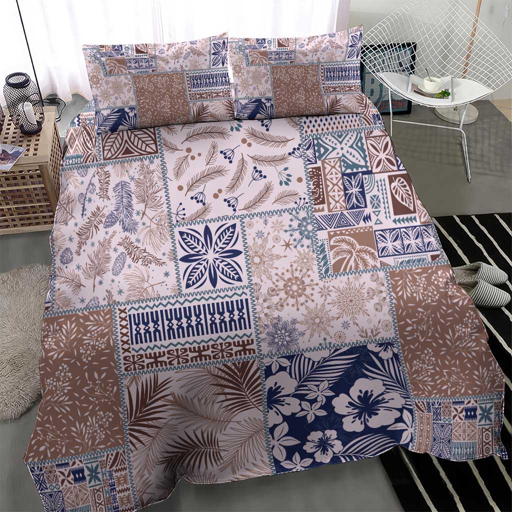Aloha Hawaii Pastel Christmas Patchwork Bedding Set Rustic Style - Polynesian Pride