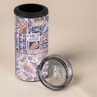 Aloha Hawaii Pastel Christmas Patchwork 4 in 1 Can Cooler Tumbler Rustic Style - Polynesian Pride