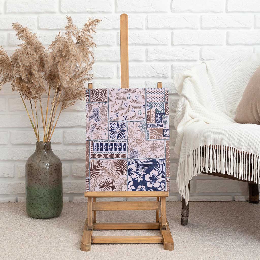 Aloha Hawaii Pastel Christmas Patchwork Canvas Wall Art Rustic Style - Polynesian Pride