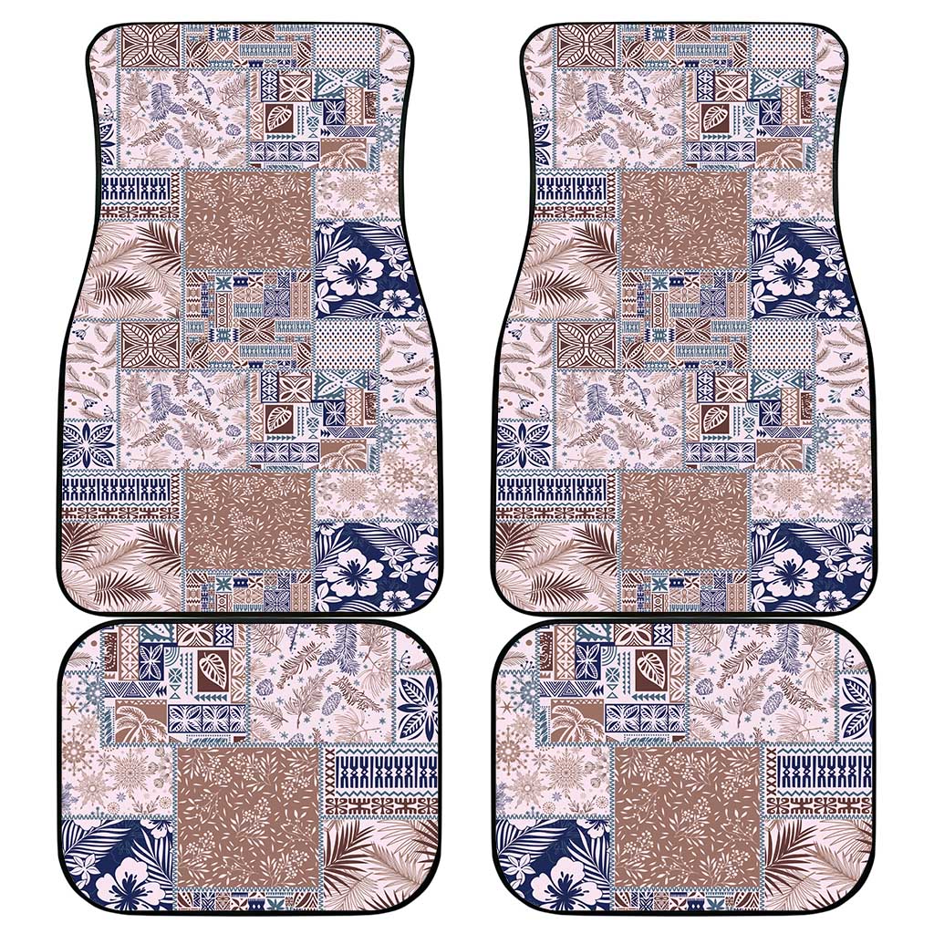 Aloha Hawaii Pastel Christmas Patchwork Car Mats Rustic Style - Polynesian Pride