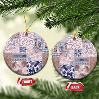 Aloha Hawaii Pastel Christmas Patchwork Ceramic Ornament Rustic Style - Polynesian Pride