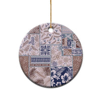 Aloha Hawaii Pastel Christmas Patchwork Ceramic Ornament Rustic Style - Polynesian Pride