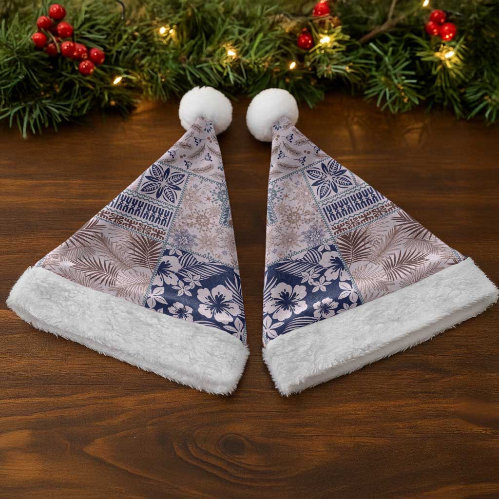 Aloha Hawaii Pastel Christmas Patchwork Christmas Santa Hat Rustic Style - Polynesian Pride