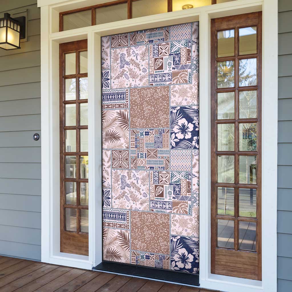 Aloha Hawaii Pastel Christmas Patchwork Door Cover Rustic Style - Polynesian Pride