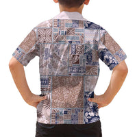 Aloha Hawaii Pastel Christmas Patchwork Family Matching Long Sleeve Bodycon Dress and Hawaiian Shirt Rustic Style - Polynesian Pride