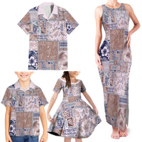 Aloha Hawaii Pastel Christmas Patchwork Family Matching Tank Maxi Dress and Hawaiian Shirt Rustic Style - Polynesian Pride
