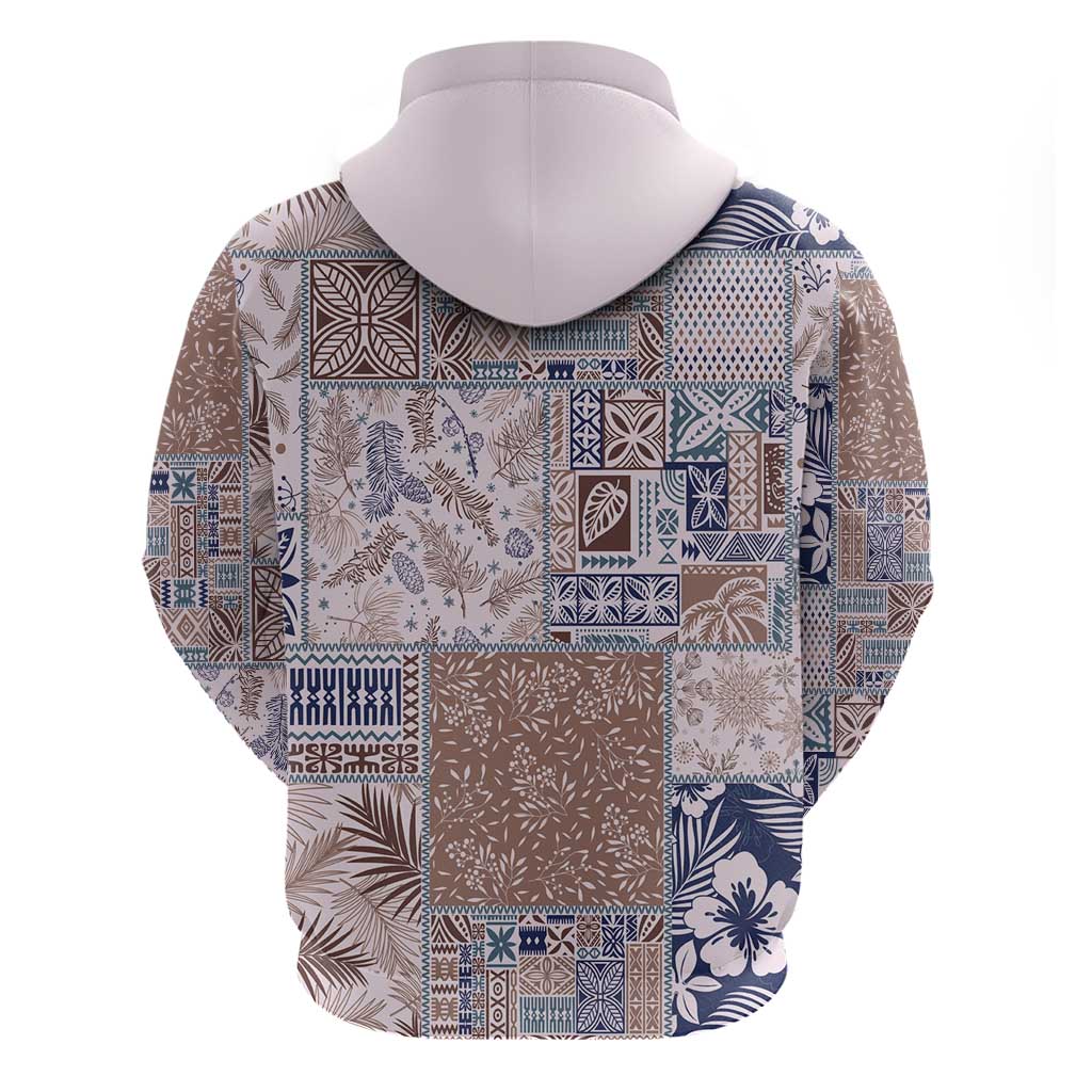 Aloha Hawaii Pastel Christmas Patchwork Hoodie Rustic Style - Polynesian Pride