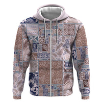 Aloha Hawaii Pastel Christmas Patchwork Hoodie Rustic Style - Polynesian Pride