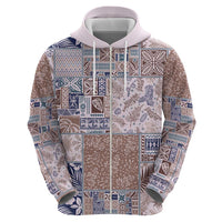 Aloha Hawaii Pastel Christmas Patchwork Hoodie Rustic Style - Polynesian Pride