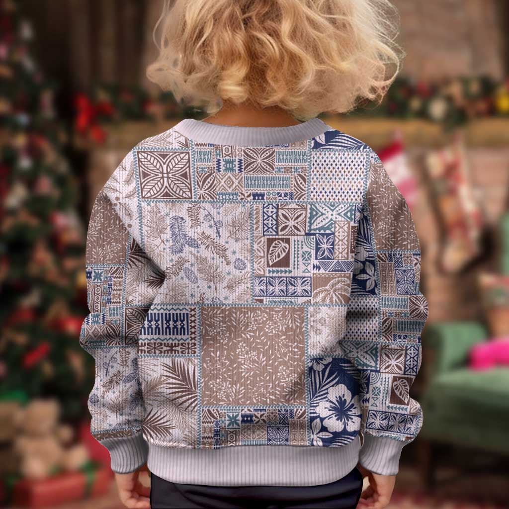 Aloha Hawaii Pastel Christmas Patchwork Kid Ugly Christmas Sweater Rustic Style - Polynesian Pride
