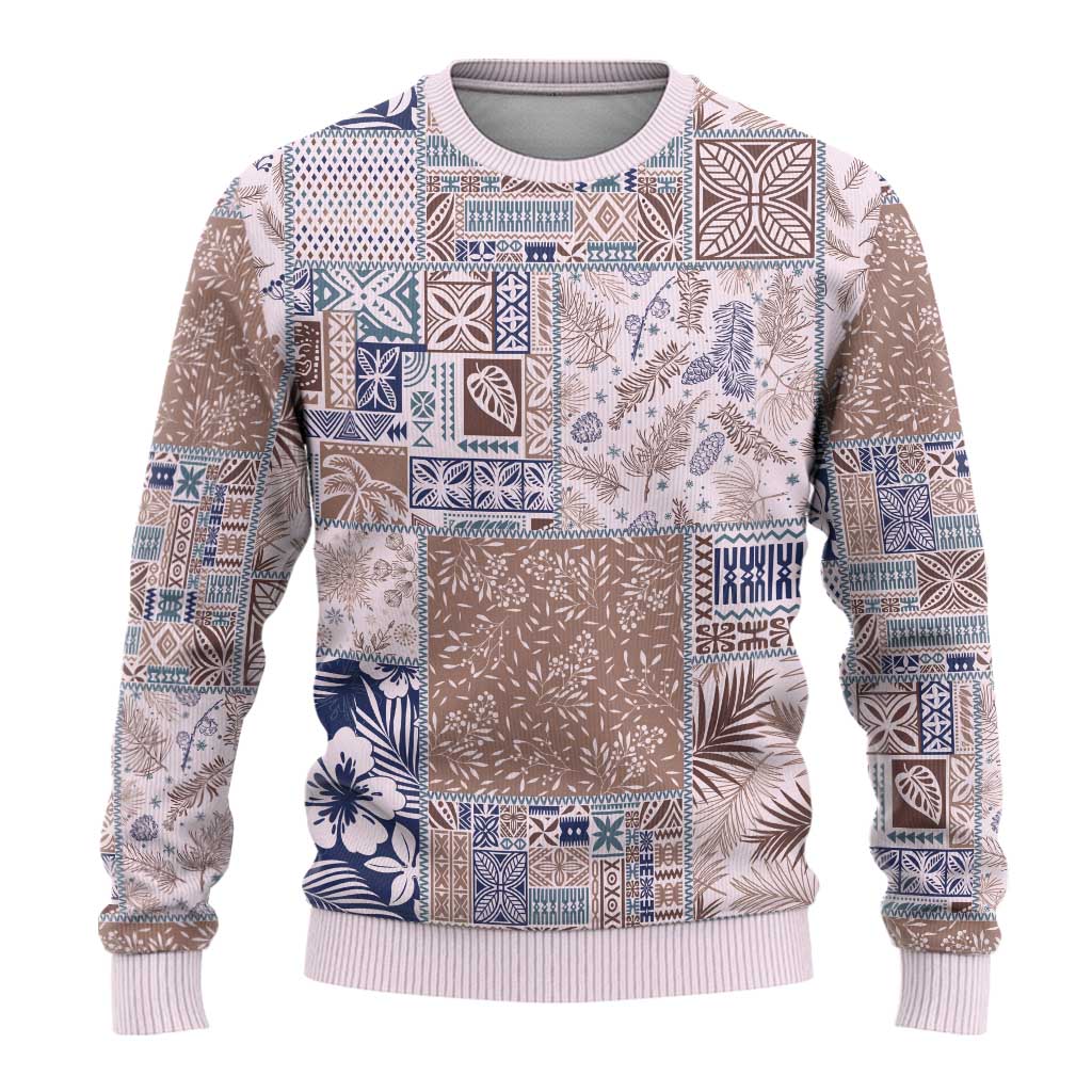 Aloha Hawaii Pastel Christmas Patchwork Ugly Christmas Sweater Rustic Style - Polynesian Pride