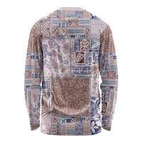 Aloha Hawaii Pastel Christmas Patchwork Long Sleeve Shirt Rustic Style - Polynesian Pride
