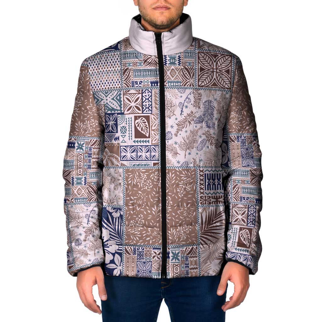 Aloha Hawaii Pastel Christmas Patchwork Padded Jacket Rustic Style - Polynesian Pride