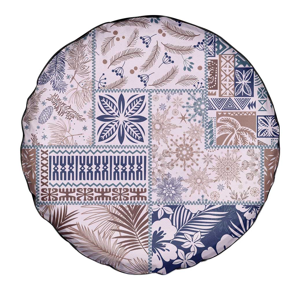 Aloha Hawaii Pastel Christmas Patchwork Spare Tire Cover Rustic Style - Polynesian Pride
