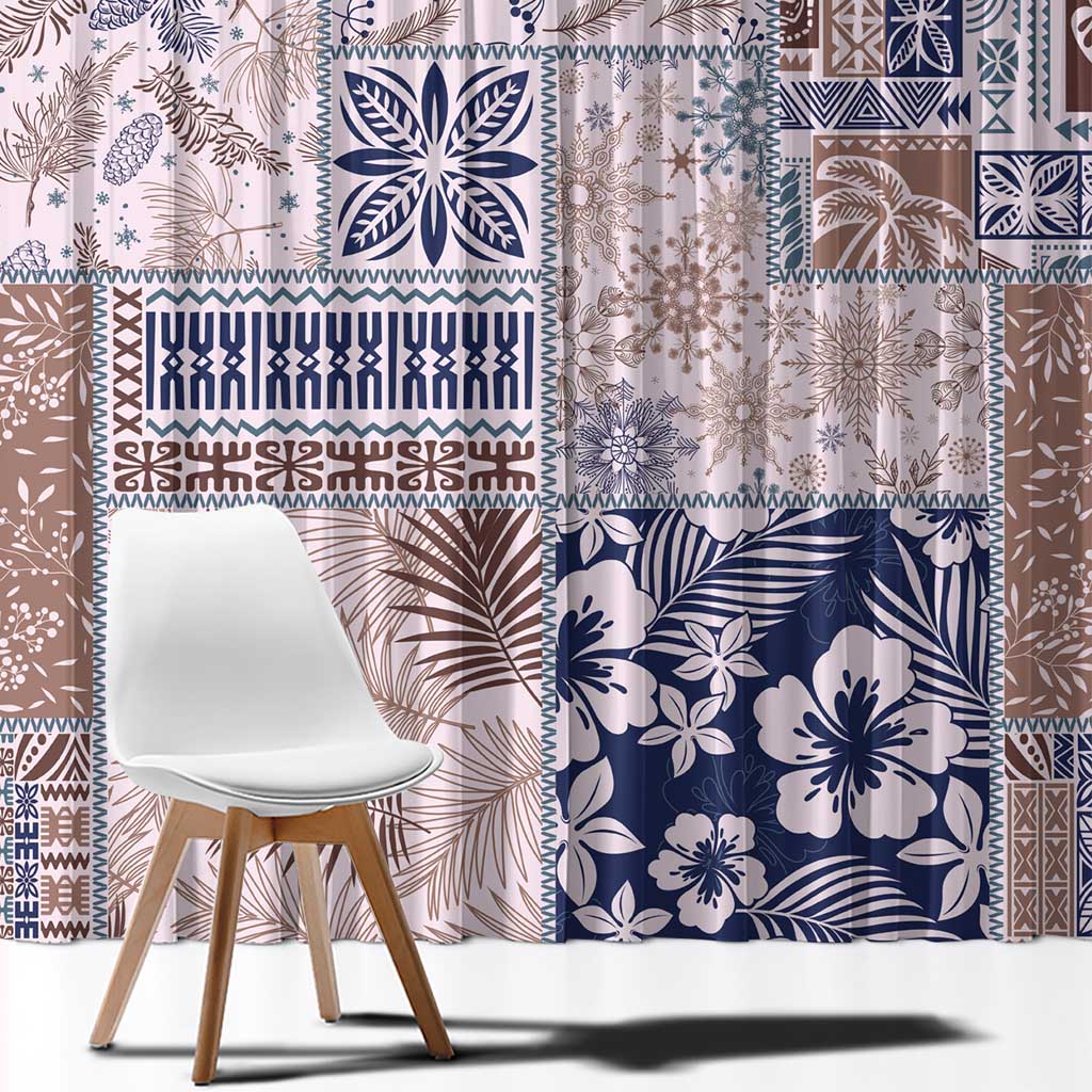 Aloha Hawaii Pastel Christmas Patchwork Window Curtain Rustic Style - Polynesian Pride