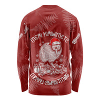 New Zealand Christmas Long Sleeve Shirt Silver Fern Mix Kiwi Bird Ver01 LT7 - Polynesian Pride