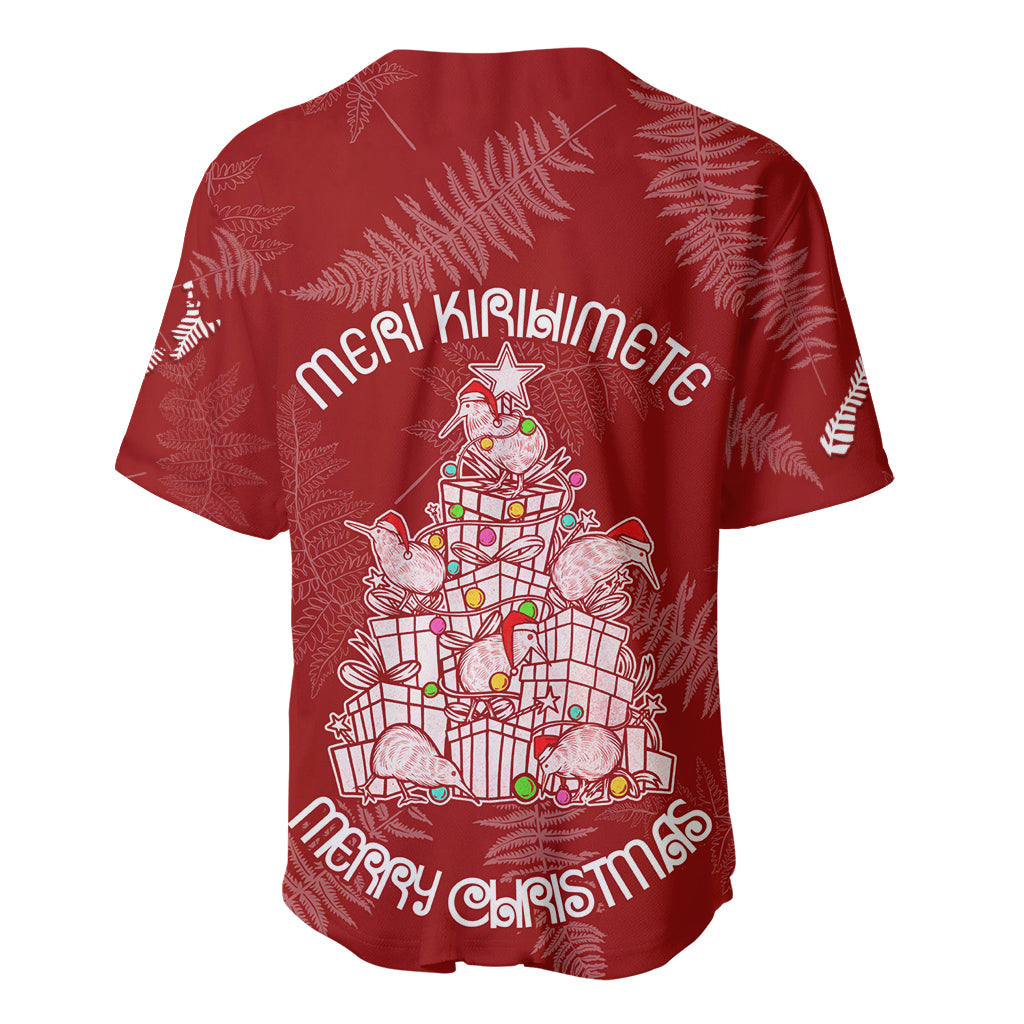 New Zealand Christmas Baseball Jersey Silver Fern Mix Kiwi Bird Ver02 LT7 - Polynesian Pride