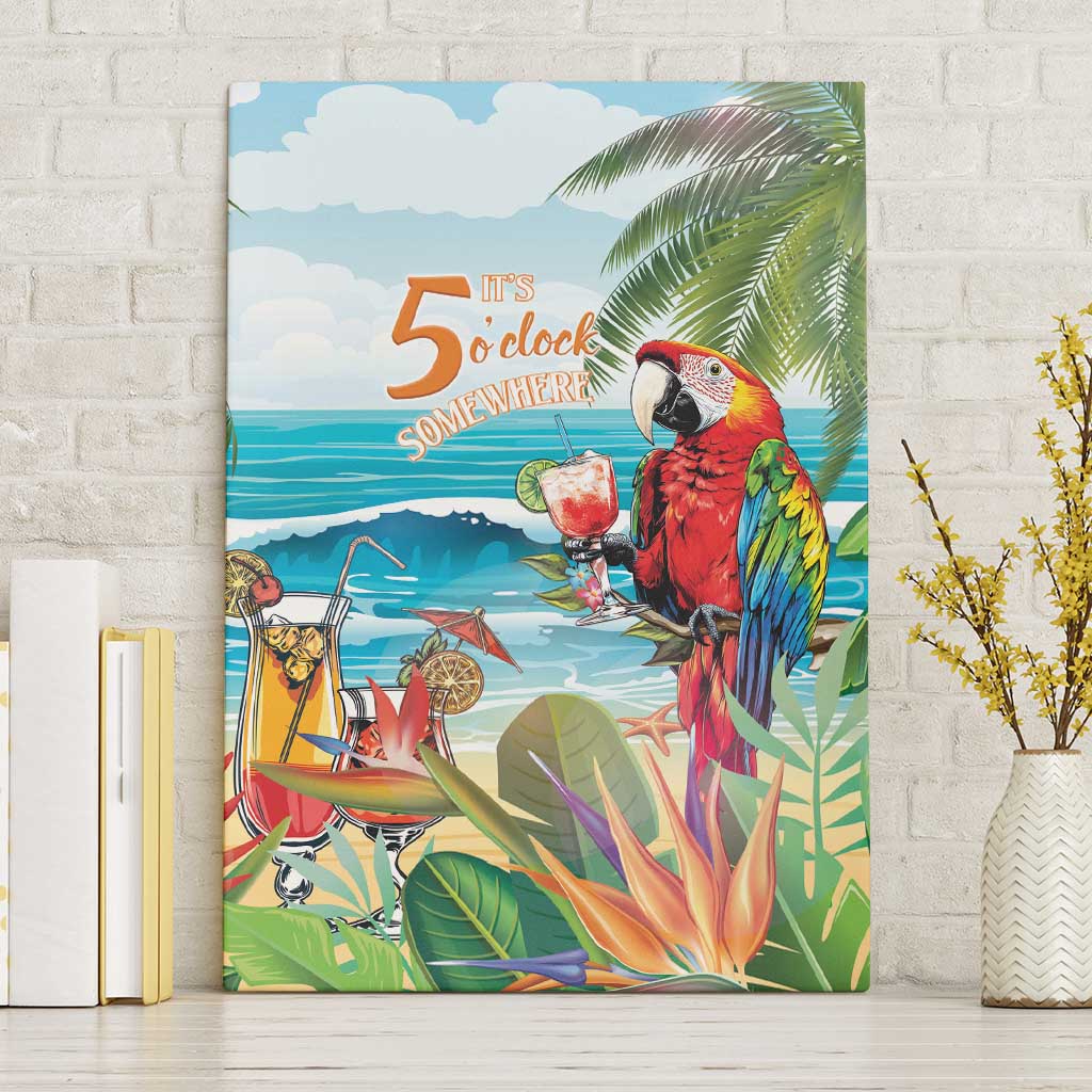 Aloha Hawaii Christmas Canvas Wall Art It's 5 o'clock Somewhere