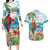 Aloha Hawaii Christmas Couples Matching Long Sleeve Bodycon Dress and Hawaiian Shirt It's 5 o'clock Somewhere