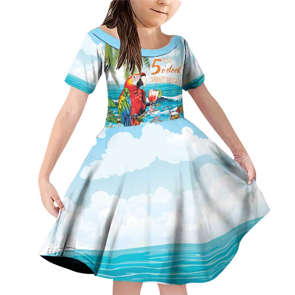 Aloha Hawaii Christmas Family Matching Off Shoulder Short Dress and Hawaiian Shirt It's 5 o'clock Somewhere