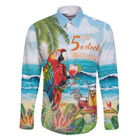 Aloha Hawaii Christmas Family Matching Off Shoulder Short Dress and Hawaiian Shirt It's 5 o'clock Somewhere