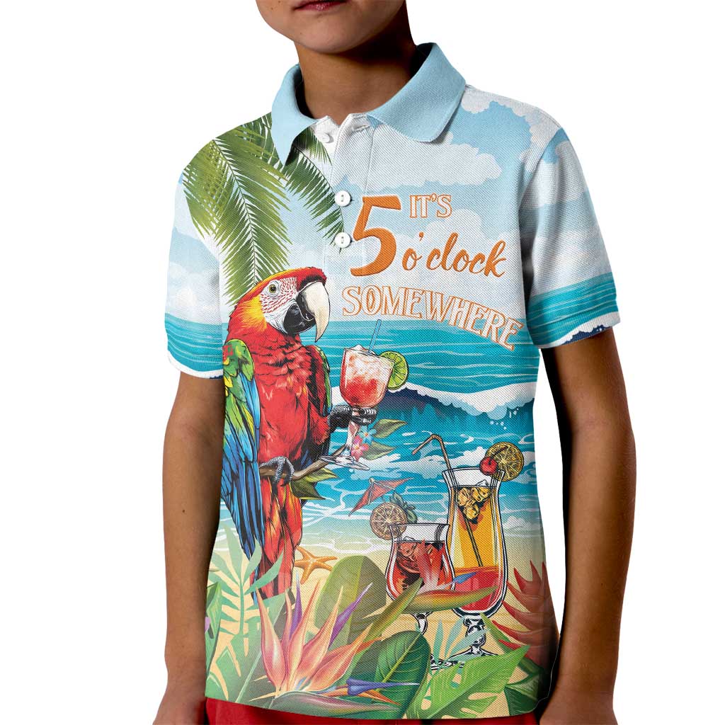 Aloha Hawaii Christmas Kid Polo Shirt It's 5 o'clock Somewhere