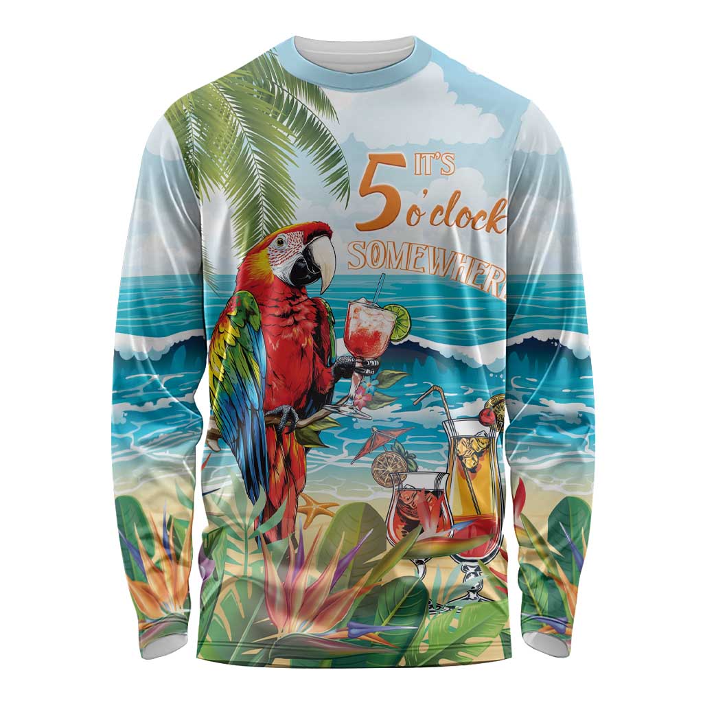 Aloha Hawaii Christmas Long Sleeve Shirt It's 5 o'clock Somewhere