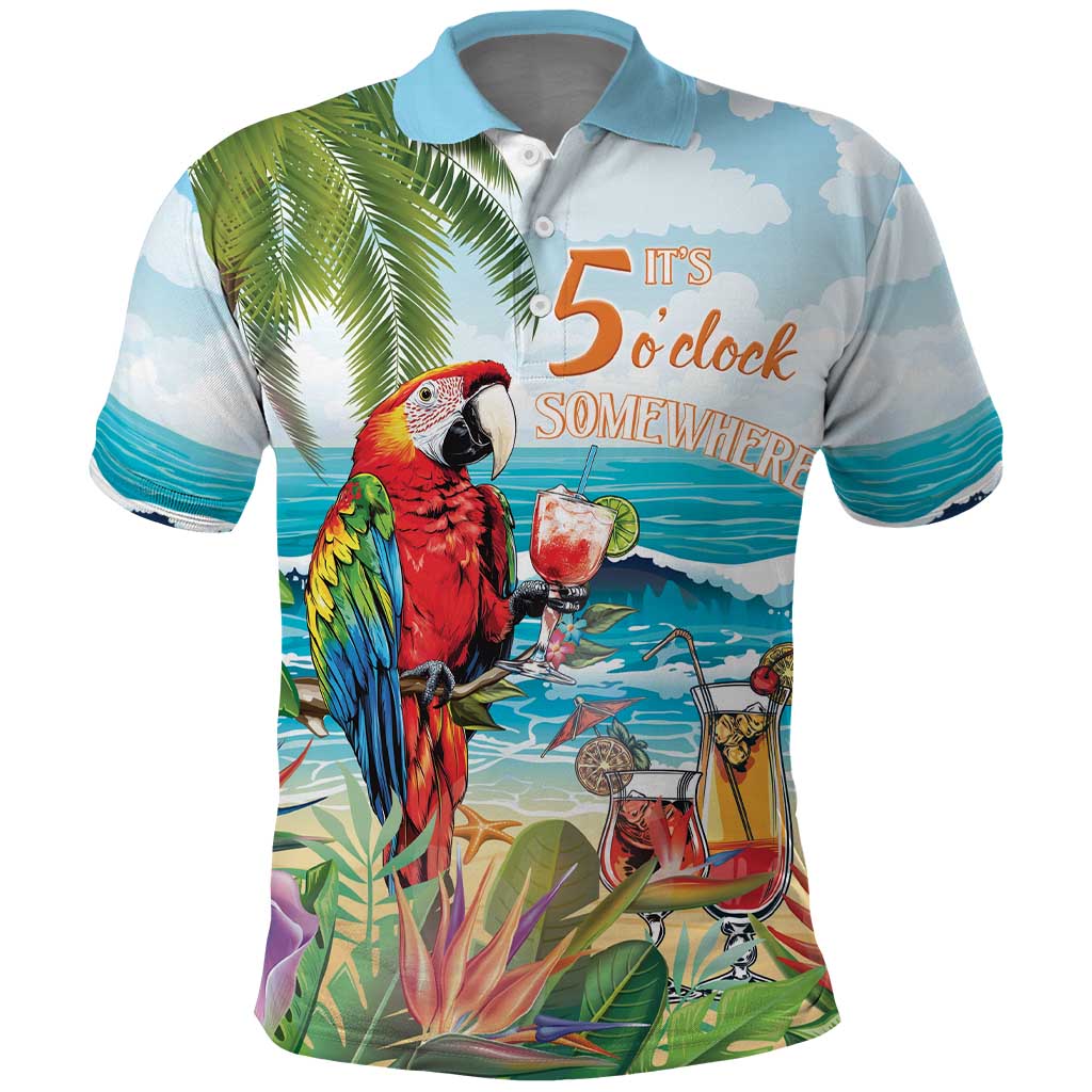 Aloha Hawaii Christmas Polo Shirt It's 5 o'clock Somewhere