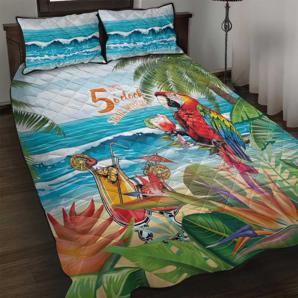 Aloha Hawaii Christmas Quilt Bed Set It's 5 o'clock Somewhere