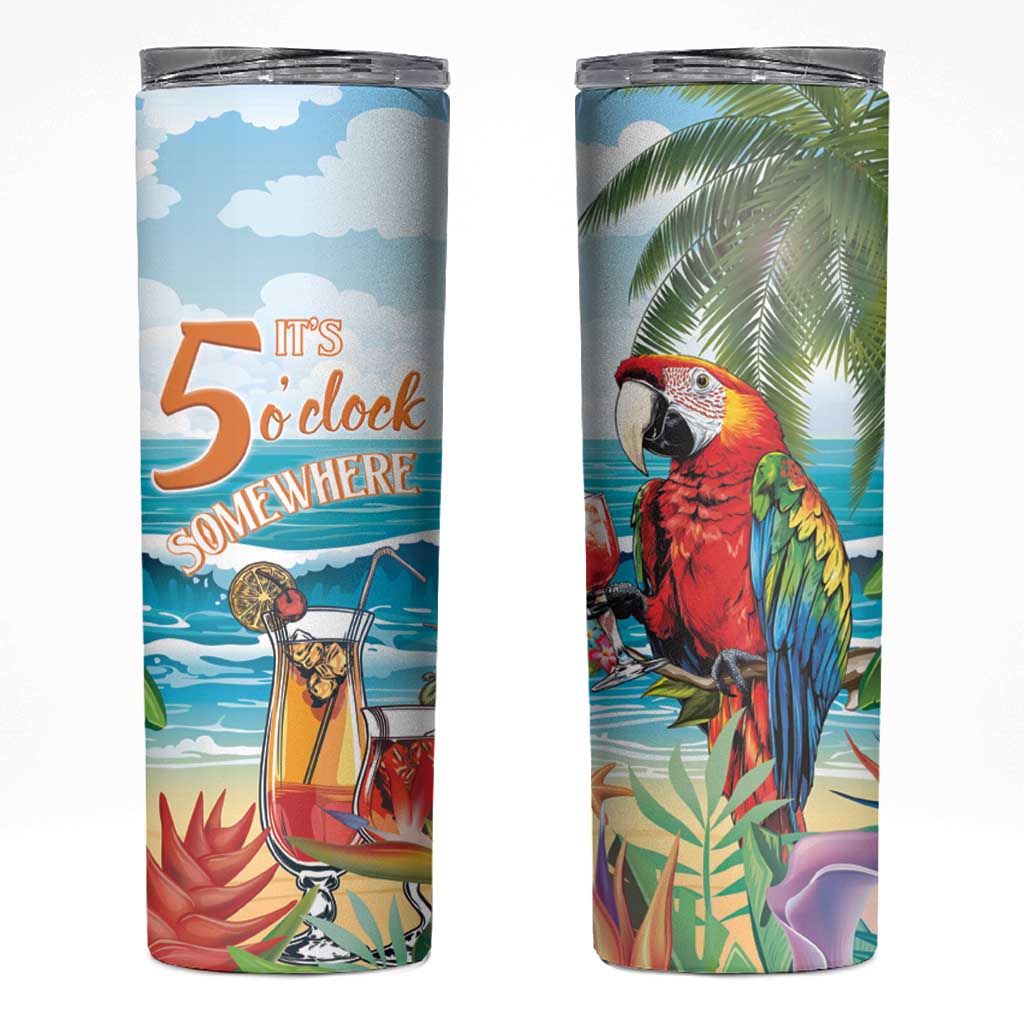 Aloha Hawaii Christmas Skinny Tumbler It's 5 o'clock Somewhere