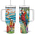 Aloha Hawaii Christmas Tumbler With Handle It's 5 o'clock Somewhere