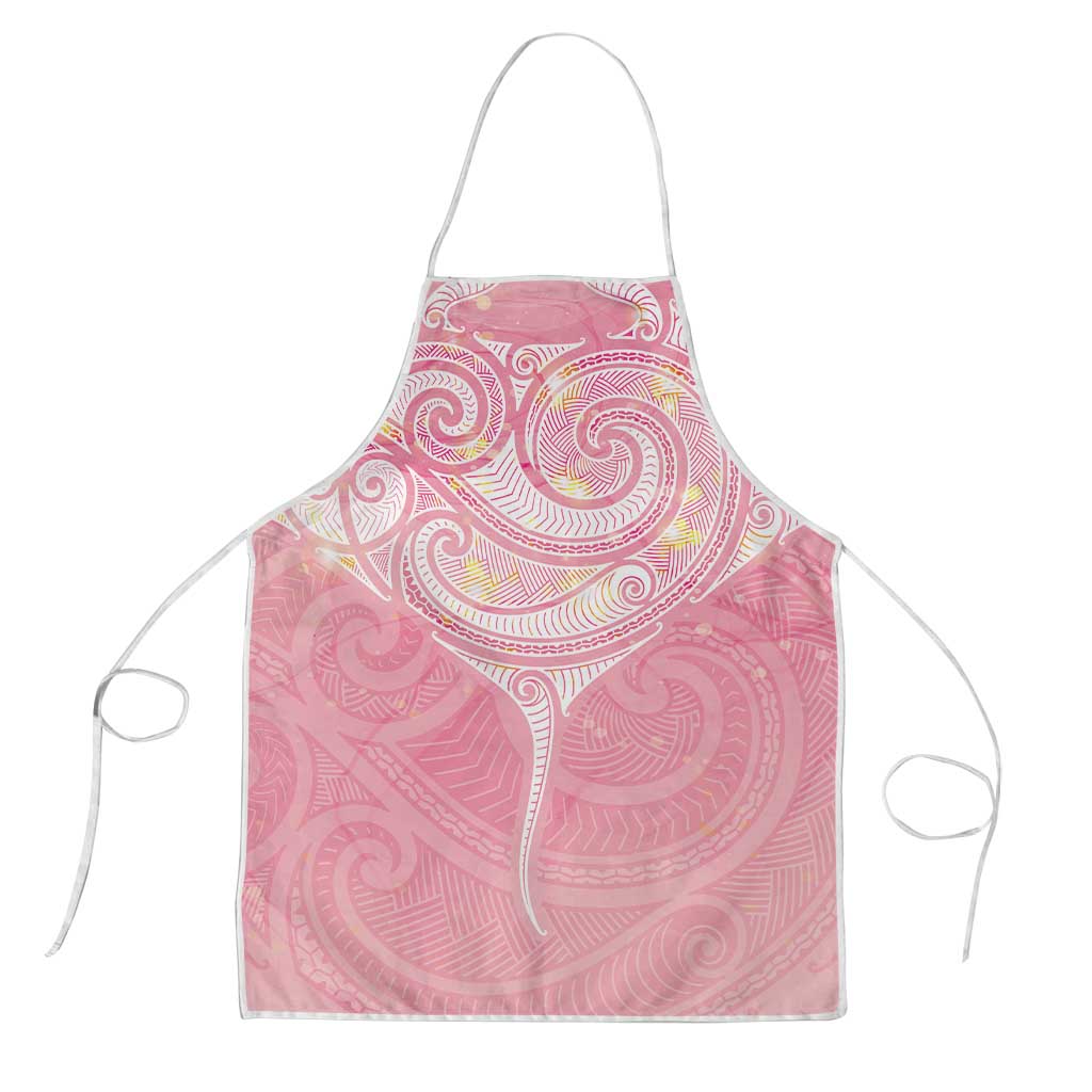 Breast Cancer Awareness Maori Aotearoa Apron Manta Ray - Pink Glaze - Polynesian Pride