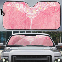 Breast Cancer Awareness Maori Aotearoa Auto Sun Shade Manta Ray - Pink Glaze - Polynesian Pride