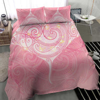 Breast Cancer Awareness Maori Aotearoa Bedding Set Manta Ray - Pink Glaze - Polynesian Pride
