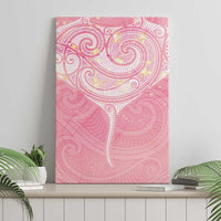 Breast Cancer Awareness Maori Aotearoa Canvas Wall Art Manta Ray - Pink Glaze - Polynesian Pride