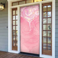 Breast Cancer Awareness Maori Aotearoa Door Cover Manta Ray - Pink Glaze - Polynesian Pride