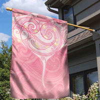 Breast Cancer Awareness Maori Aotearoa Garden Flag Manta Ray - Pink Glaze - Polynesian Pride