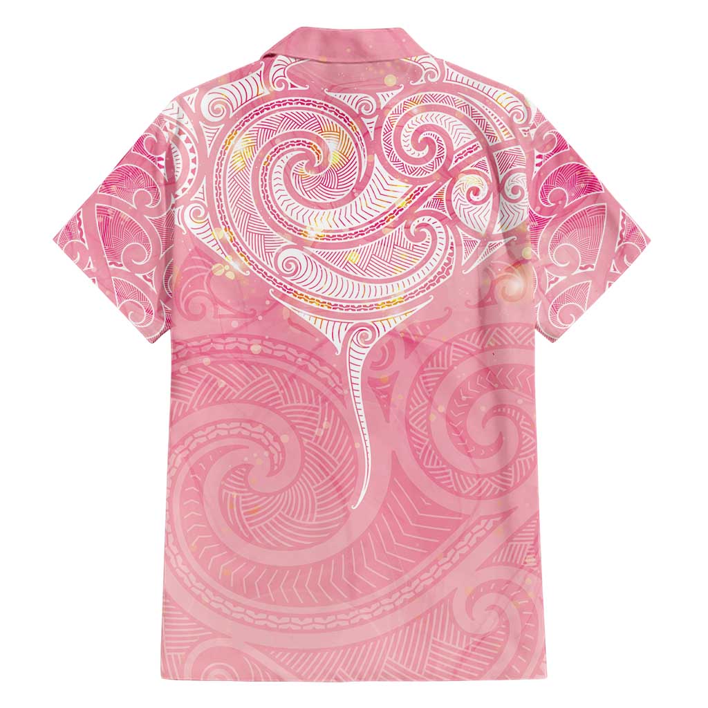 Breast Cancer Awareness Maori Aotearoa Hawaiian Shirt Manta Ray - Pink Glaze - Polynesian Pride